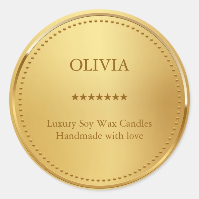 Pegatina Redonda Oro metálico (Anverso)