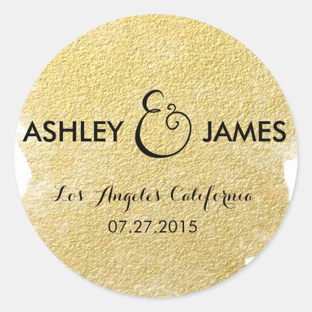 PEGATINA REDONDA ORO MODERNO FAUX (Anverso)