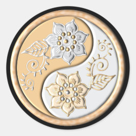 Pegatina Redonda Oro & Plata Yin Yang