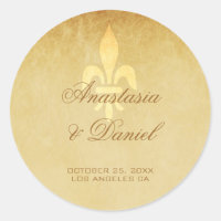 Oro vintage de luxe boda francés fleur de lis