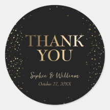 Oro y Bella Boda Elegante Gracias