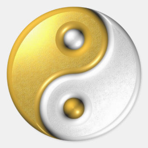 Pegatina Redonda Oro Ying Yang