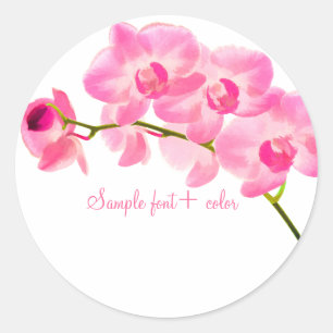 Pegatina Redonda Orquídea rosa PixDezine maui