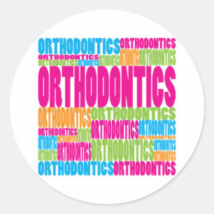 Pegatina Redonda Ortodoncia colorida