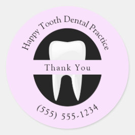 Pegatina Redonda Ortodontista dental Gracias Personalizado Rosa