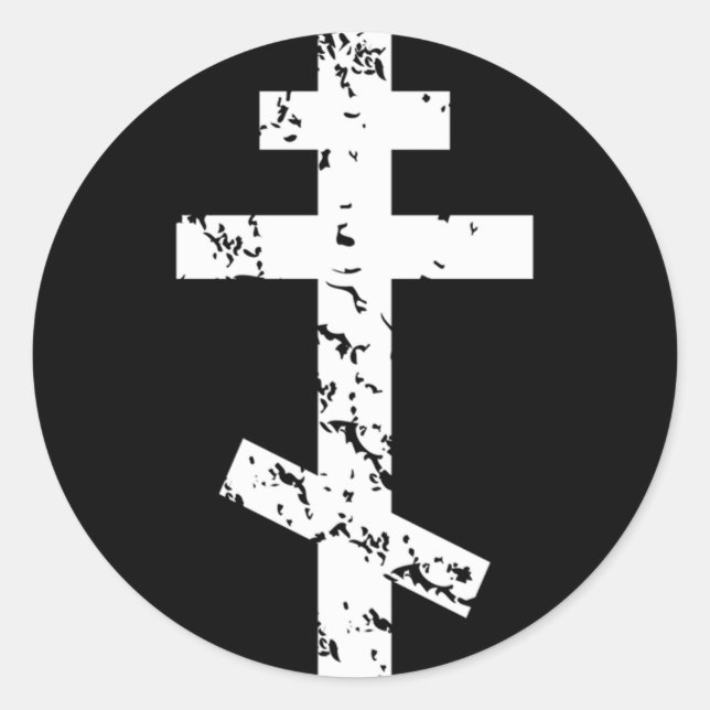 Pegatina Redonda Ortodoxo ruso bizantino griego de rito occidental (Anverso)