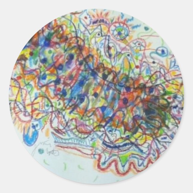 Pegatina Redonda oruga (Anverso)