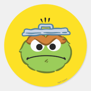 Pegatina Redonda Oscar Angry Face