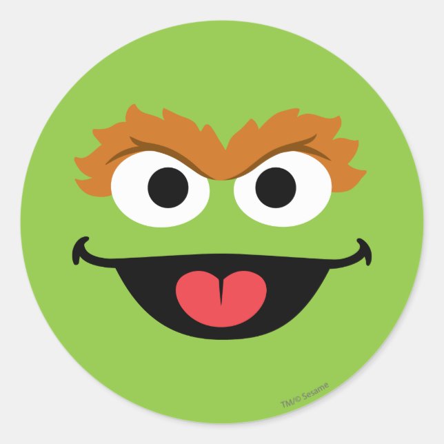 Pegatina Redonda Oscar Face Art (Anverso)