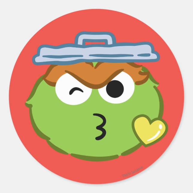 Pegatina Redonda Oscar: lanzando un beso (Anverso)