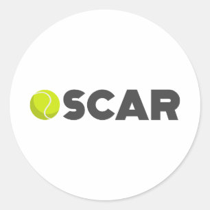 Pegatina Redonda Oscar Tennis