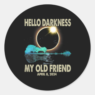 Pegatina Redonda Oscuridad Mi amigo Funny Eclipse Solar 2024 Abril