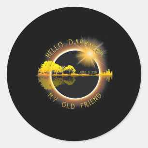 Pegatina Redonda Oscuridad Mi viejo amigo eclipse
