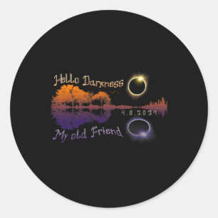 Pegatina Redonda Oscuridad Mi viejo amigo eclipse solar