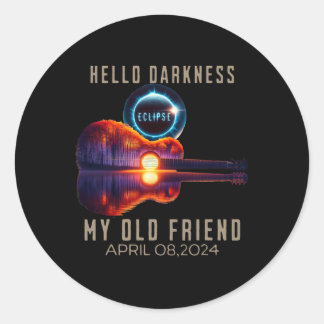 Pegatina Redonda Oscuridad Mi viejo amigo eclipse solar abril