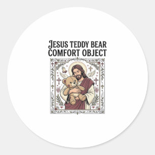 Pegatina Redonda Osito de peluche Jesús Objeto de consuelo Osito de
