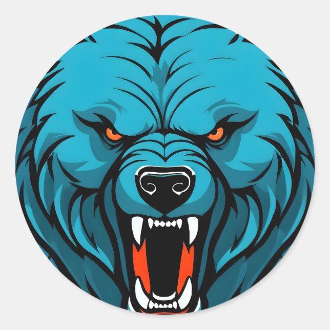 Pegatina Redonda Oso (Anverso)