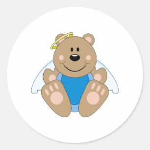 Pegatina Redonda Oso Ángel Niño Cutelyn
