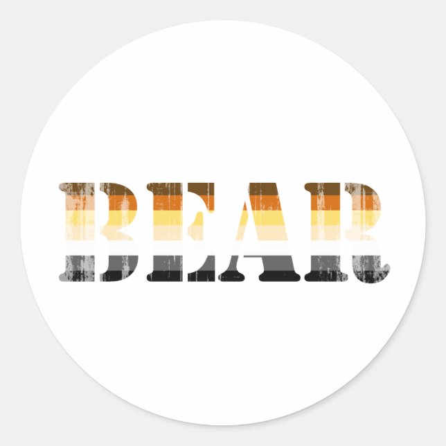 Pegatina Redonda OSO angustiado (Anverso)