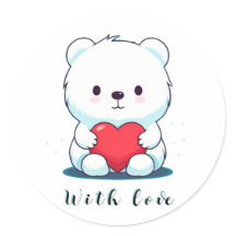 Oso blanco con corazón, personalizado