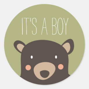 Pegatina Redonda Oso Cub