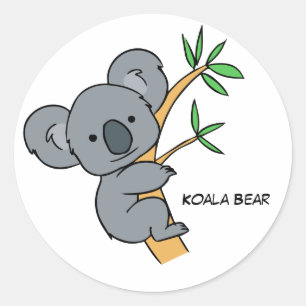 Pegatina Redonda Oso de koala animado