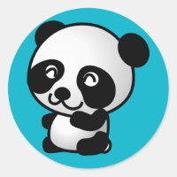 Oso de panda alegre blanco y negro