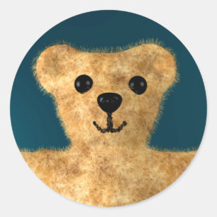 Pegatina Redonda Oso de peluche