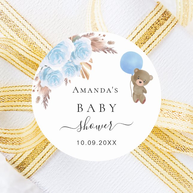 Pegatina Redonda Oso de peluche de Baby Shower pampas pasto chico a (Subido por el creador)