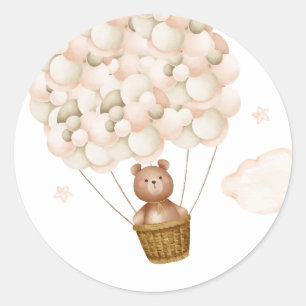 Pegatina Redonda Oso de peluche Favor de baby shower
