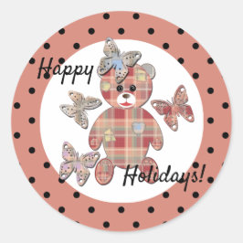 Pegatina Redonda Oso de Teddy