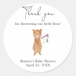 Pegatina Redonda Oso de Teddy gracias