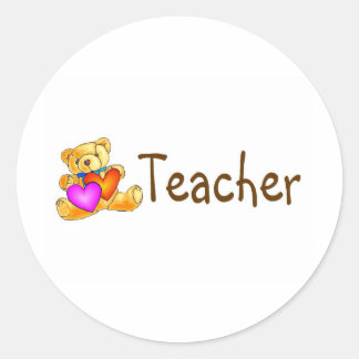 Pegatina Redonda Oso del profesor