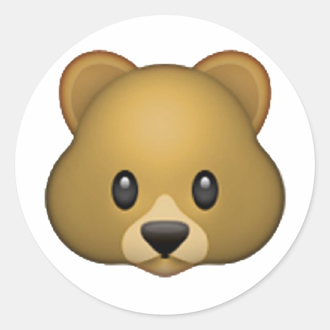 Pegatina Redonda Oso - Emoji (Anverso)