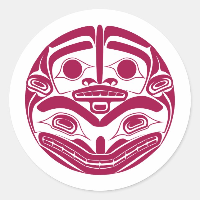 Pegatina Redonda 'Oso Madre' (Anverso)