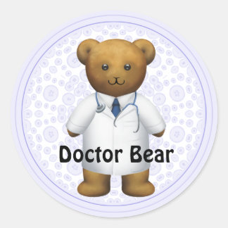 Pegatina Redonda Oso médica - Oso Teddy