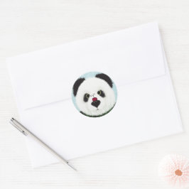 Pegatina Redonda Oso Panda Adorable