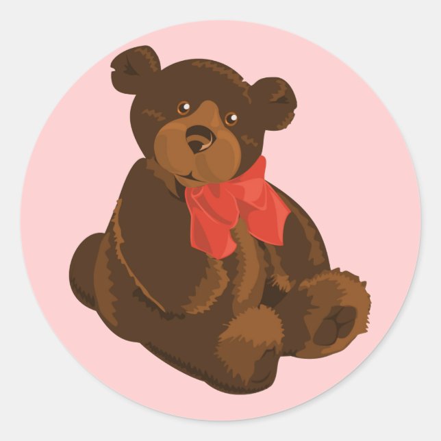 Pegatina Redonda Oso personalizado (Anverso)