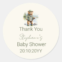 Oso pescador lindo carrete emocionado baby shower