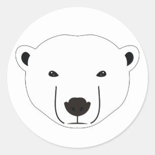Pegatina Redonda Oso polar