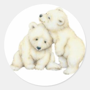 Pegatina Redonda Oso polar Cubs