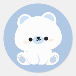 Pegatina Redonda Oso Polar Cutáneo