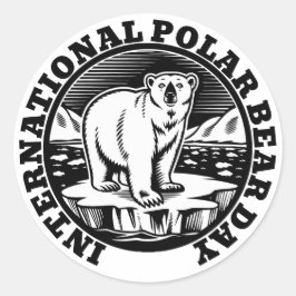 Pegatina Redonda Oso Polar Internacional
