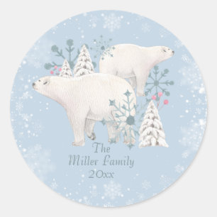 Pegatina Redonda Oso polar personalizado