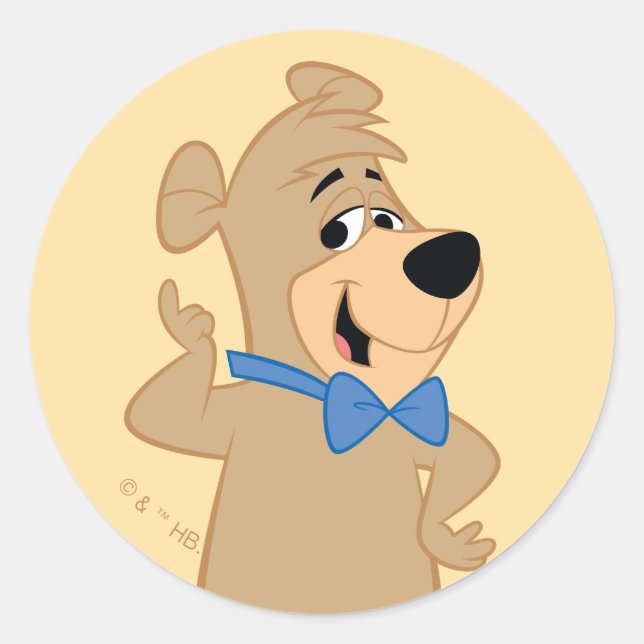 Pegatina Redonda Oso Precocioso de Boo-Boo (Anverso)