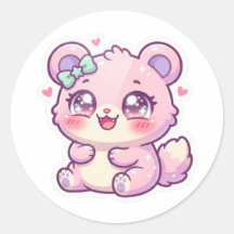 Oso Rosa Kawaii Pastel Chibi Corazón Dulce St