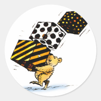 Pegatina Redonda Osos de Navidades pequeños