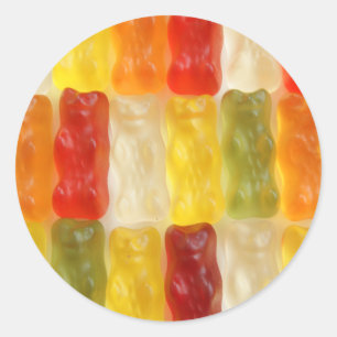 Pegatina Redonda osos gummy