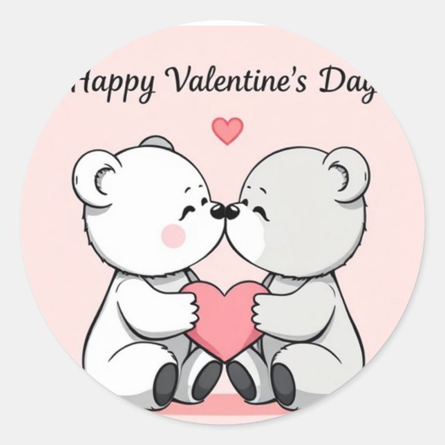 Pegatina Redonda osos personalizados lindos (Anverso)