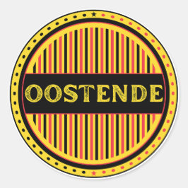 Pegatina Redonda Ostend City Pride Emblem – Belgian Identity